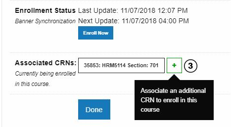 Add multiple CRNs to course - step 3