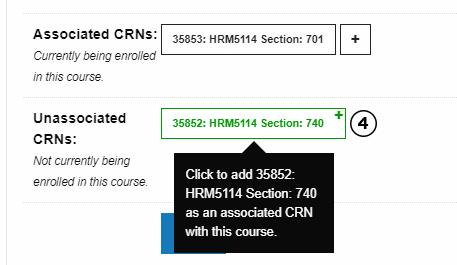 Add multiple CRNs to course - step 4