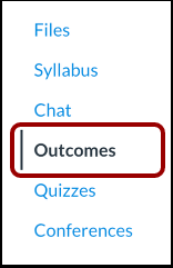 Rubrics - Course Navigation - Outcomes