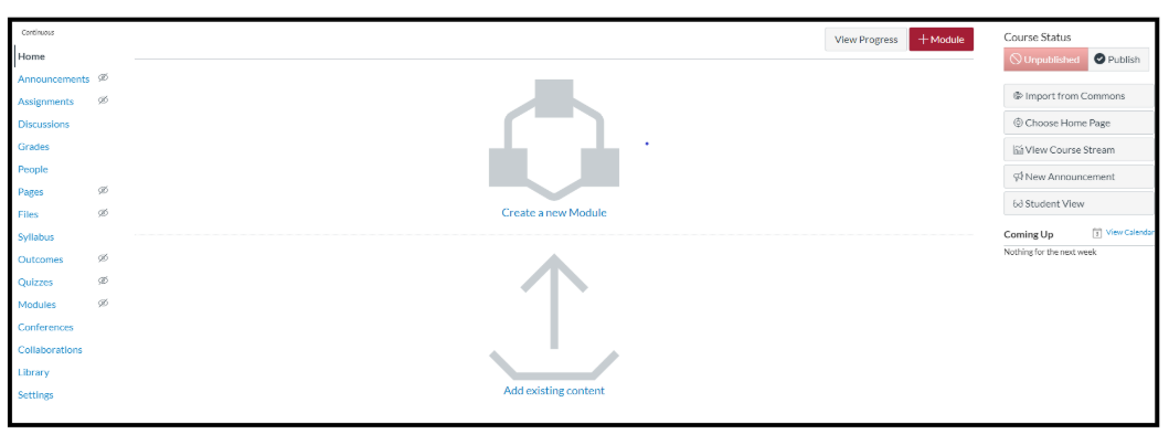 Canvas Modules Screen