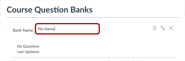 Course question banks - Bank name