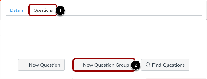 Questions tab - New Question Group