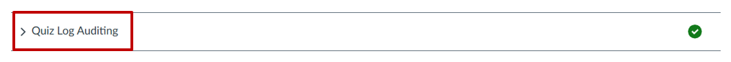 "Quiz Log Auditing" option highlighted in a red box, within the "Feature Options" tab
