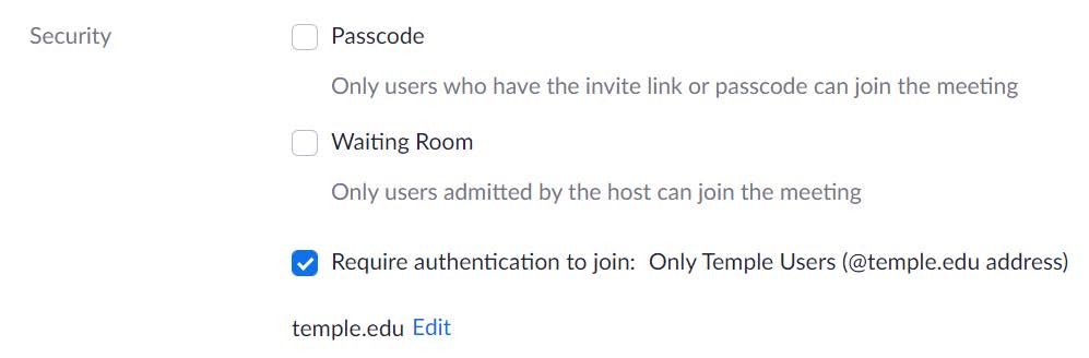 Zoom: Security UI
