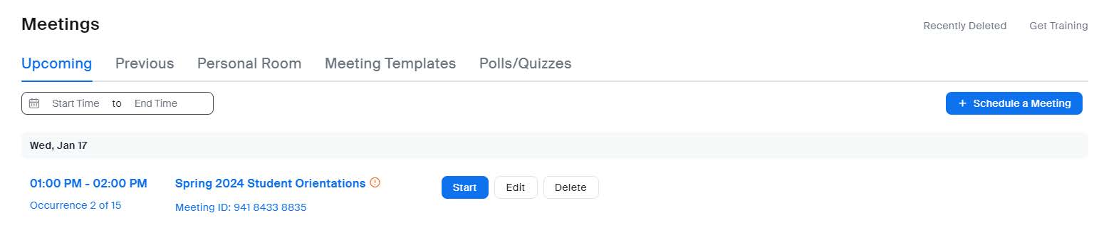 Zoom: Meetings UI