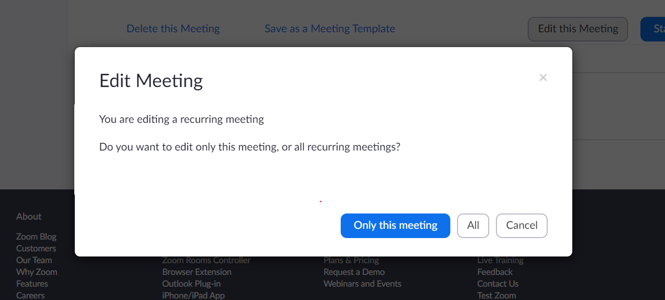 Edit Meeting dialog