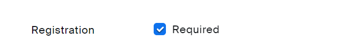 Screenshot of the Registration Required checkbox in the Canvas course Zoom options