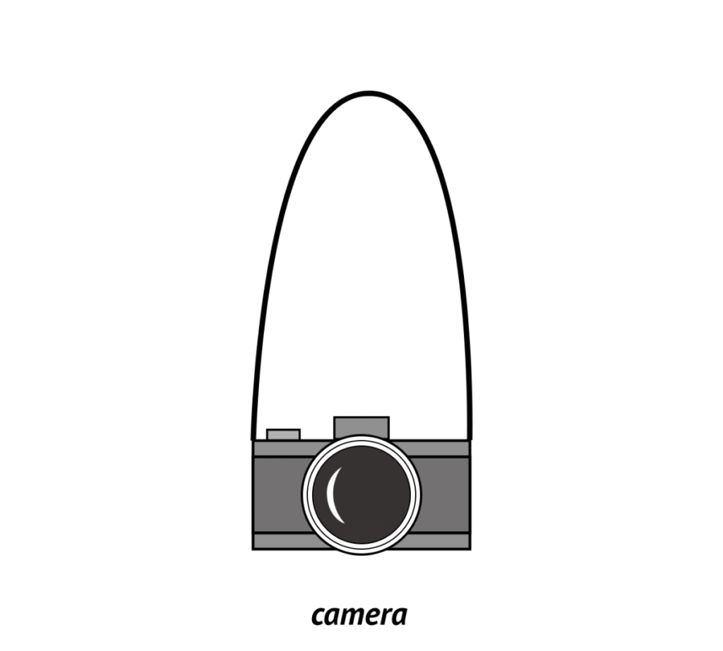 icon of a camera with a strap