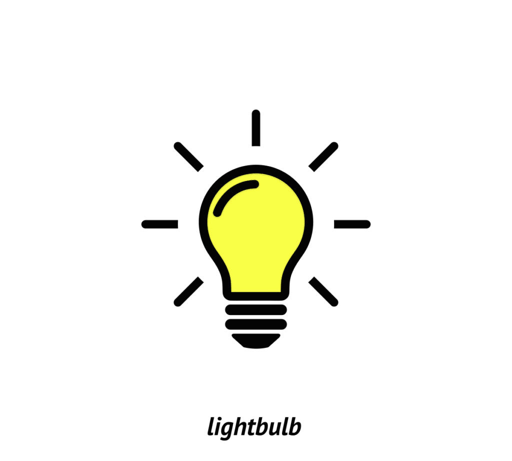 icon of a lit up lightbulb